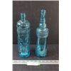(2) Blue Glass Bottles