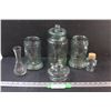 Image 1 : (5) Glass Storage Containers & Vase w/ Extra Lid