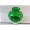 Image 1 : Green Glass Vase - 10" x 8"