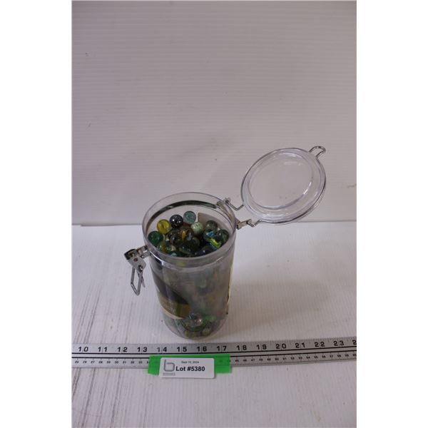 Assorted Marbles in Jar