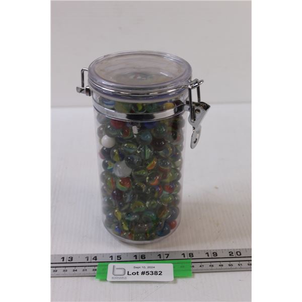 Assorted Marbles in Jar