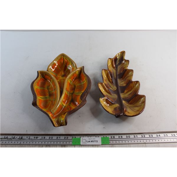 (2) Glass Serving Trays