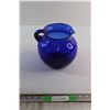 Image 1 : Vintage Cobalt Blue Glass Round Pitcher