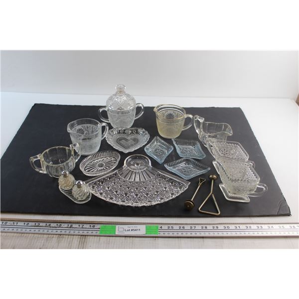 Cream & Sugar Sets, Salt & Pepper Shakers and Assorted Glassware