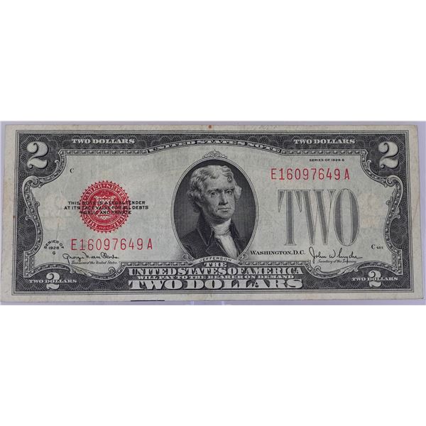 1928-G Red Seal $2 Note