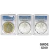 Image 1 : [3] 1993-1997 Asstd. Silver Eagles PCGS MS66/9