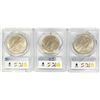 Image 2 : 1922-D Set [3] Silver Peace Dollar PCGS MS61