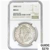 Image 1 : 1890-S Morgan Silver Dollar NGC MS61