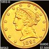 Image 1 : 1893-O $5 Gold Half Eagle CHOICE BU