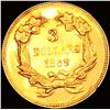Image 2 : 1869 $3 Gold Piece UNCIRCULATED