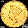 Image 1 : 1868 $3 Gold Piece CHOICE BU