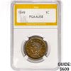 1849 Braided Hair Large Cent PGA AU58