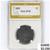 Image 1 : 1802 Draped Bust Large Cent PGA XF45
