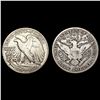 Image 2 : [2] 1915-D&1938-D Barber and Walking Lib Halves NICELY CIRCULATED