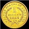 Image 2 : 1851 Rare Gold Dollar LIGHTLY CIRCULATED