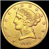 Image 1 : 1861 $5 Gold Half Eagle NICELY CIRCULATED