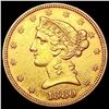 Image 1 : 1880 $5 Gold Half Eagle CLOSELY UNCIRCULATED