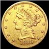 Image 1 : 1880 $5 Gold Half Eagle CLOSELY UNCIRCULATED