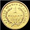 Image 2 : 1851 Rare Gold Dollar CHOICE AU