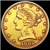 Image 1 : 1882 $5 Gold Half Eagle CLOSELY UNCIRCULATED