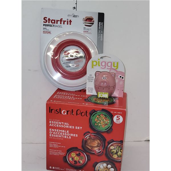 New Instant Pot Silicone Essential Acessories Set & Joie 60 Minute Pig Kitchen Tmer & Starfrit Perfe