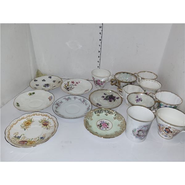 Lot of Mismatched Teacups and Saucers +, Paragon, Japan, Windsor, +++