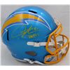 Image 1 : LEDANIAN TOMLIONSON SIGNED AND INSCRIBED SAN DIEGO CHARGERS HELMET (BECKETT COA)