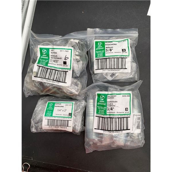 Aqua Dynamic Malleable Iron Pipe Fittings Plugs, Hex Bushings, Nipples and Male Insert Adapters Galv