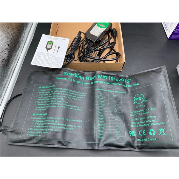 Seedling Heat Mat 10in x 20.75in, warms rooting area to improve Germination and Rooting
