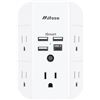 Image 1 : USB Wall Charger, Surge Protector with 5 Outlet Extender and 3 USB Ports 1 USB C Outlet 3-Sided 1800