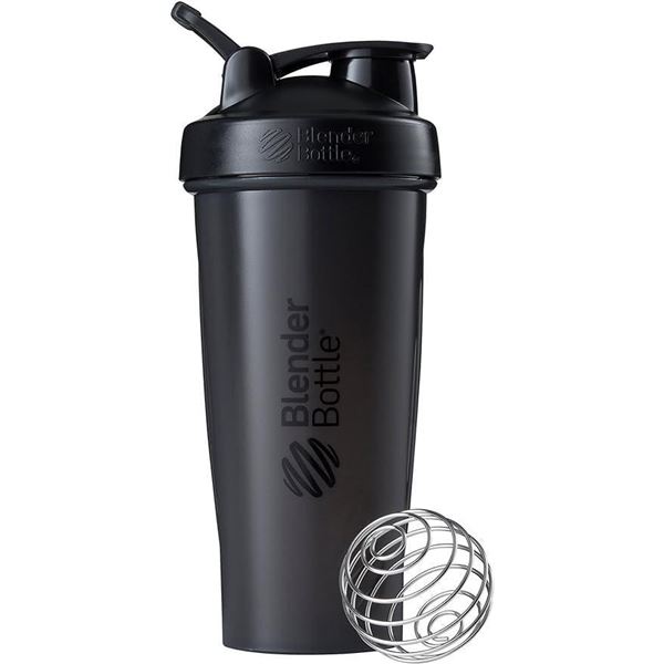 BlenderBottle Classic Shaker Bottle Perfect for Protein Shakes and Pre Workout, 28-Ounce, Black