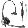 Image 1 : Wantek Corded Telephone Headset Mono w/Noise Canceling Mic for ShoreTel Plantronics Polycom Toshiba 