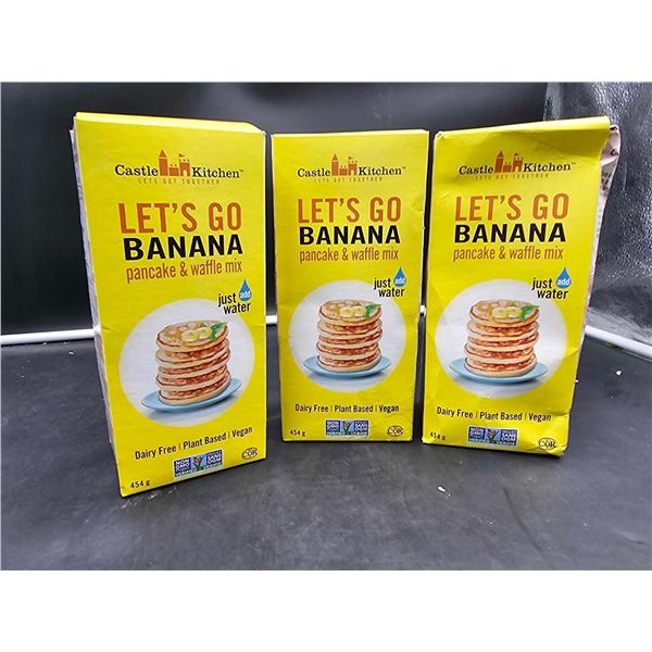 Castle Kitchen Let's Go Banana Pancake & Waffle Mix-Dairy Free, Vegan (3 x 454g)