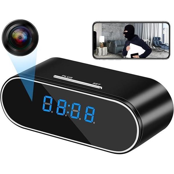 Hidden Camera Clock 1080P HD WiFi Spy Nanny Cam Indoor Wireless Secutity Surveillance Cameras with P