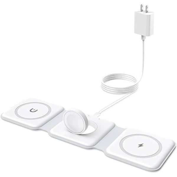 3 in 1 Foldable Wireless Charger, Ankilo Magnetic Fast Wireless Charging Pad, Compatible with iPhone