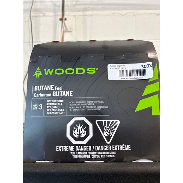 Woods Butane fuel 3 x 8oz