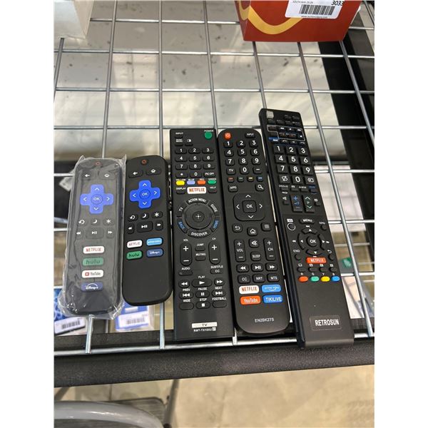 Lot of 5 with a variety of different remotes