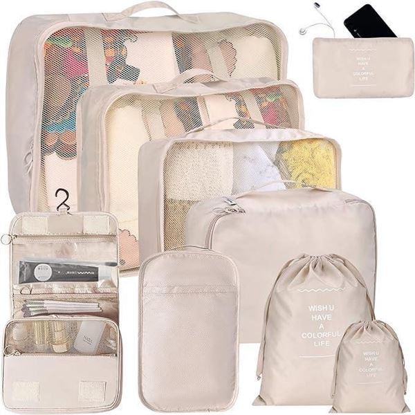 Kingdalux 9 set packing cubes for suitcases