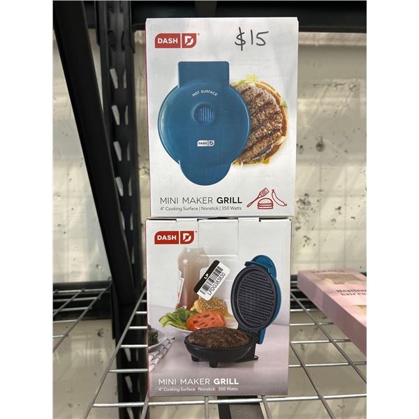 Lot of 2 Mini Maker Grill nonstick 4inch cooking surface
