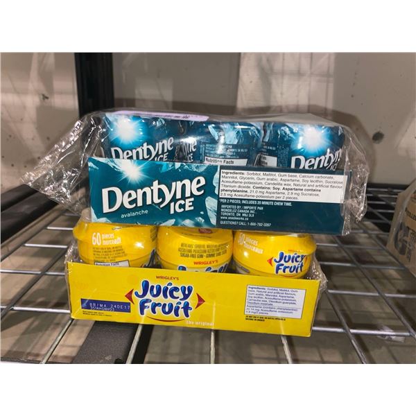 Mixed Lot of Dentyne Ice and Juicy Fruit 12 x 60 Pieces