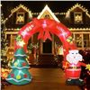 Image 1 : Allnice 8ft Christmas Inflatable Arch Outdoor Decorations, Giant Self Blow Up Christmas Santa Archwa