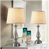 Image 1 : GyroVu Bedside Table Lamp, Set of 2 Touch Control Desk Lamp, 3 Way Dimmable Bedroom Lamps with USB C