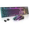 Image 1 : Xinmeng RGB Backlit Rechargable Wireless Keyboard & Mouse Set