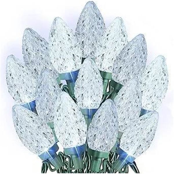 Brightown C9 LED Christmas String Lights, 33ft 50 LED Waterproof Strawberry String Lights, Plug-in E