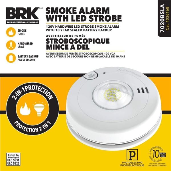 BRK Slim LED Strobe Smoke Alarm Lot of 3