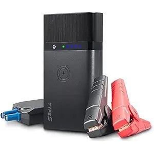 Type S Car Battery Jump Starter, 12V 400A 6.0L 8000mAh Portable Battery Charger Power Bank, Qi Wirel