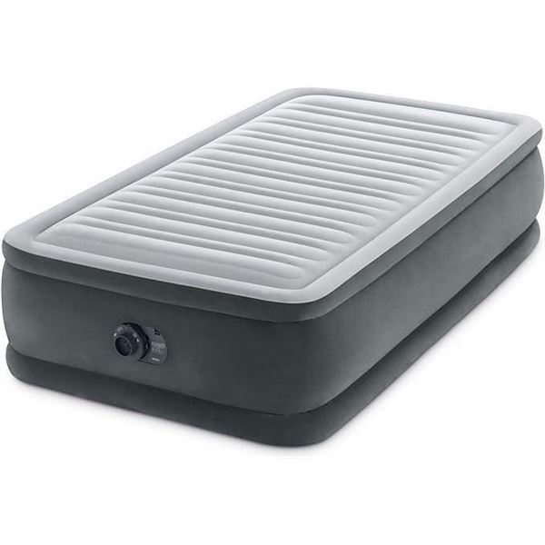 INTEX 64411ED Dura-Beam Deluxe Comfort-Plush Elevated Air Mattress: Fiber-Tech – Twin Size 