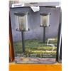 Image 2 : Solar LED Pathway Lights Black Finish Set of 5