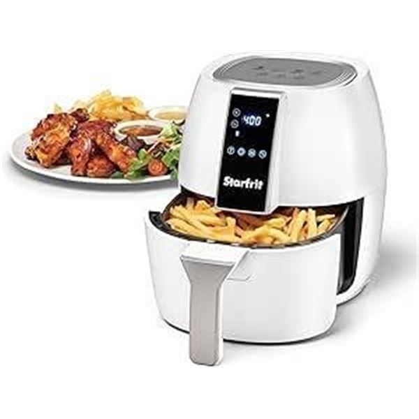 Starfrit Electric Digital Air Fryer - 3.5L Capacity - LED Touch Screen - 7 Preset Functions - 1400W