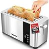 Image 1 : Mueller UltraToast Full Stainless Steel Toaster 4 Slice, Long Extra-Wide Slots with Removable Tray, 